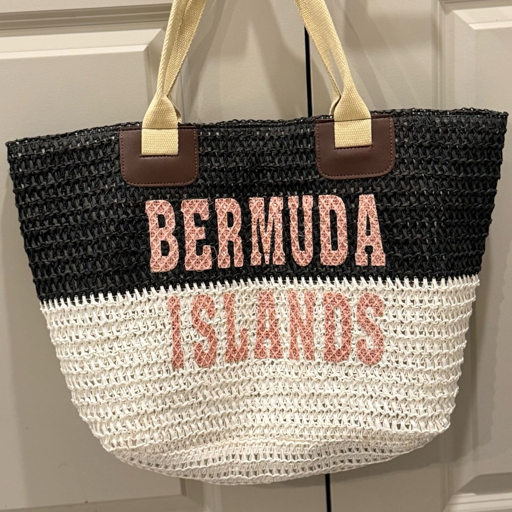 Lucky 7 USA Bermuda Islands Woven Beach Bag - Picture 2 of 6